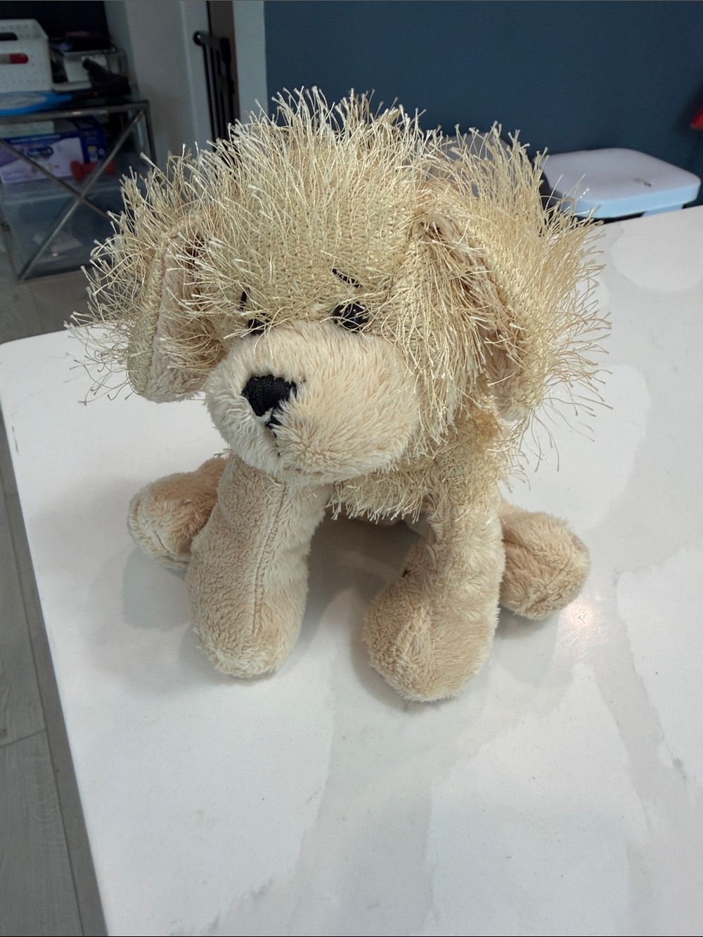 Plush Puppy Stuffed Animal - Cream Cuddly Dog